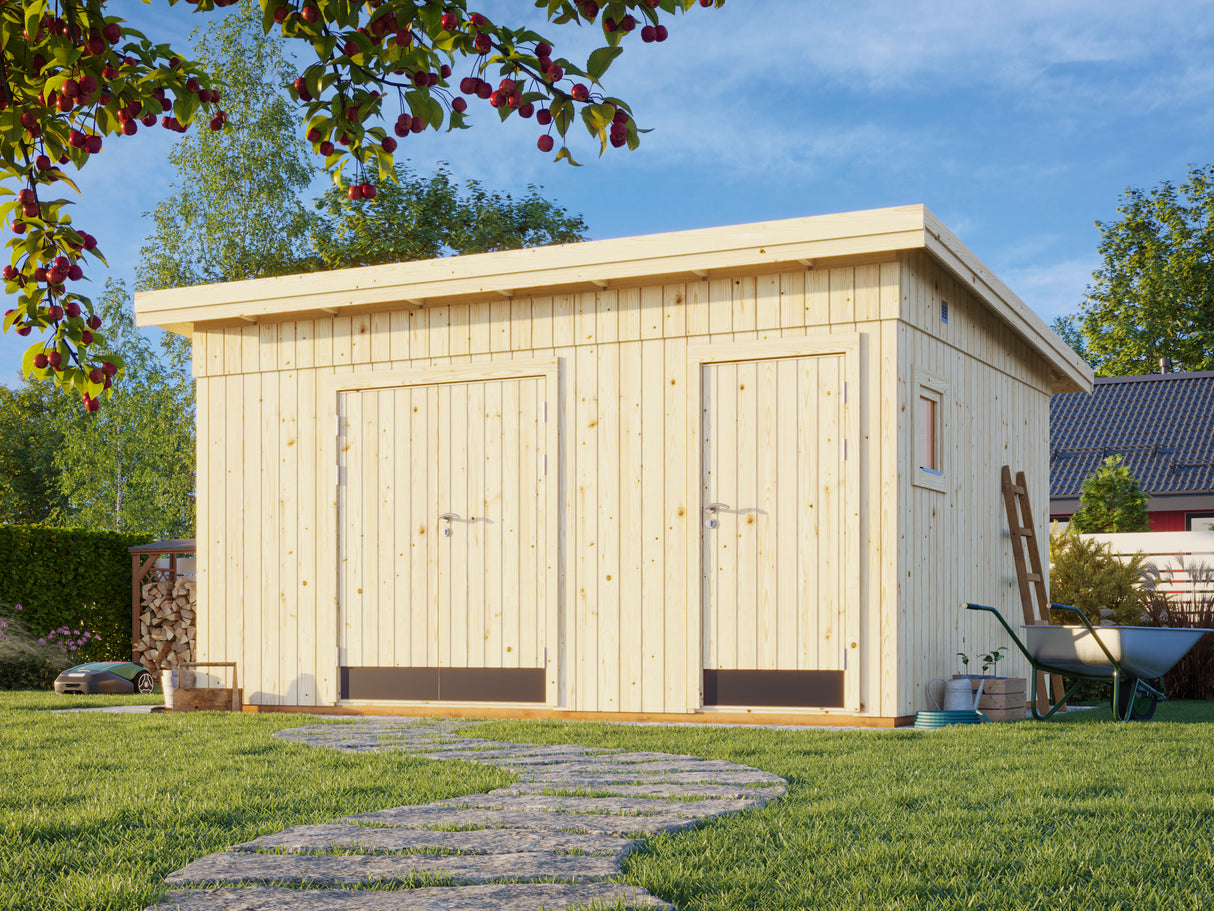 Kalle M (4.5x3.3m2 | 13.5m2) Two Room Pent Shed - Palmako UK
