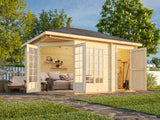 Melanie L (4.3x2.8m | 11.0m2 | 28mm) Traditional Summer House with Side Shed