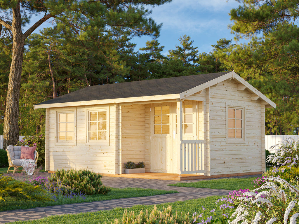 Susanna M (5.3x4m | 16.4m2 | 44mm) Traditional Homestead Log Cabin - Palmako UK