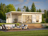 Andrea XL (9x3m | 17.1+7.9m2 | 44mm) Garden Room with Sliding Doors (Double Glazing Available)