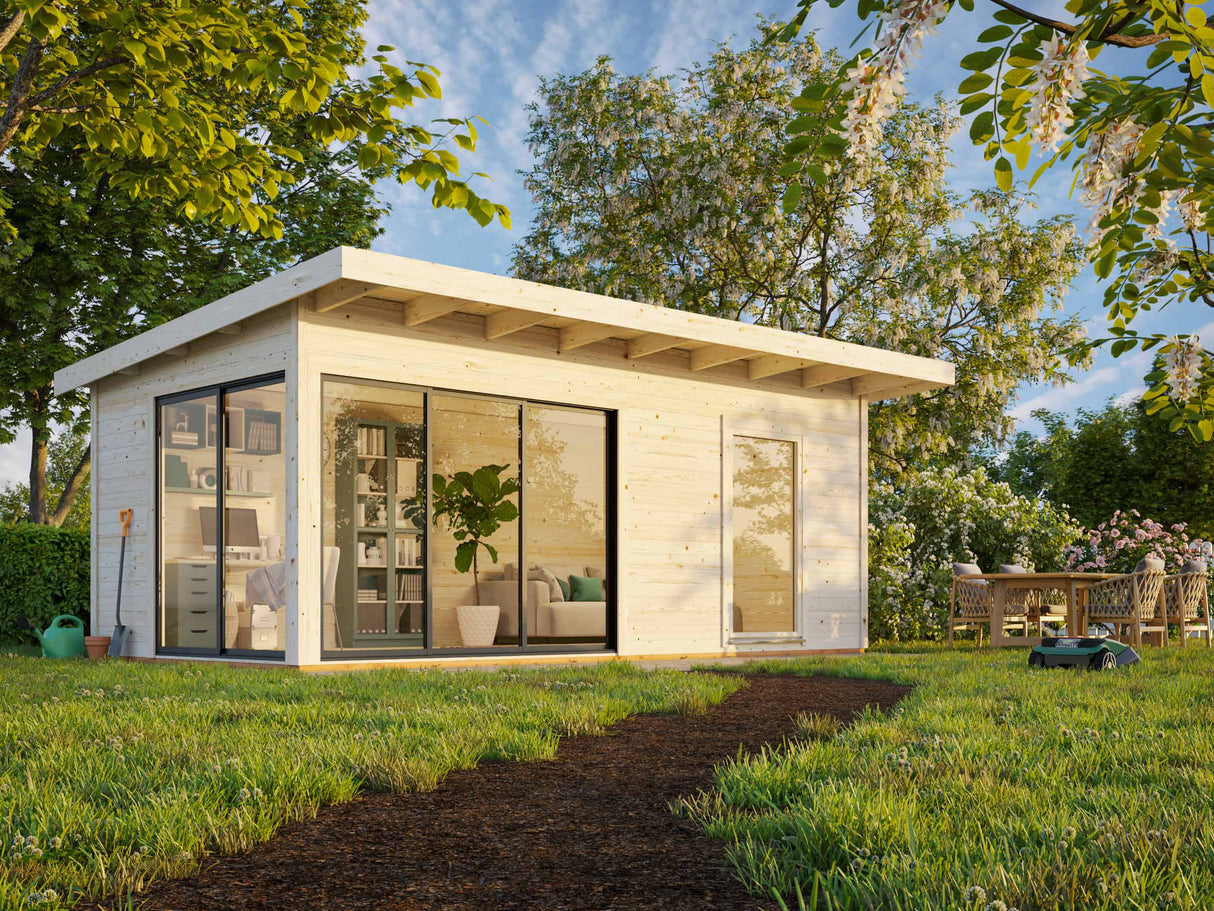 Andrea M (6.0x3m | 17.1m2 | 44mm) Garden Room with Sliding Doors (Double Glazing Available)