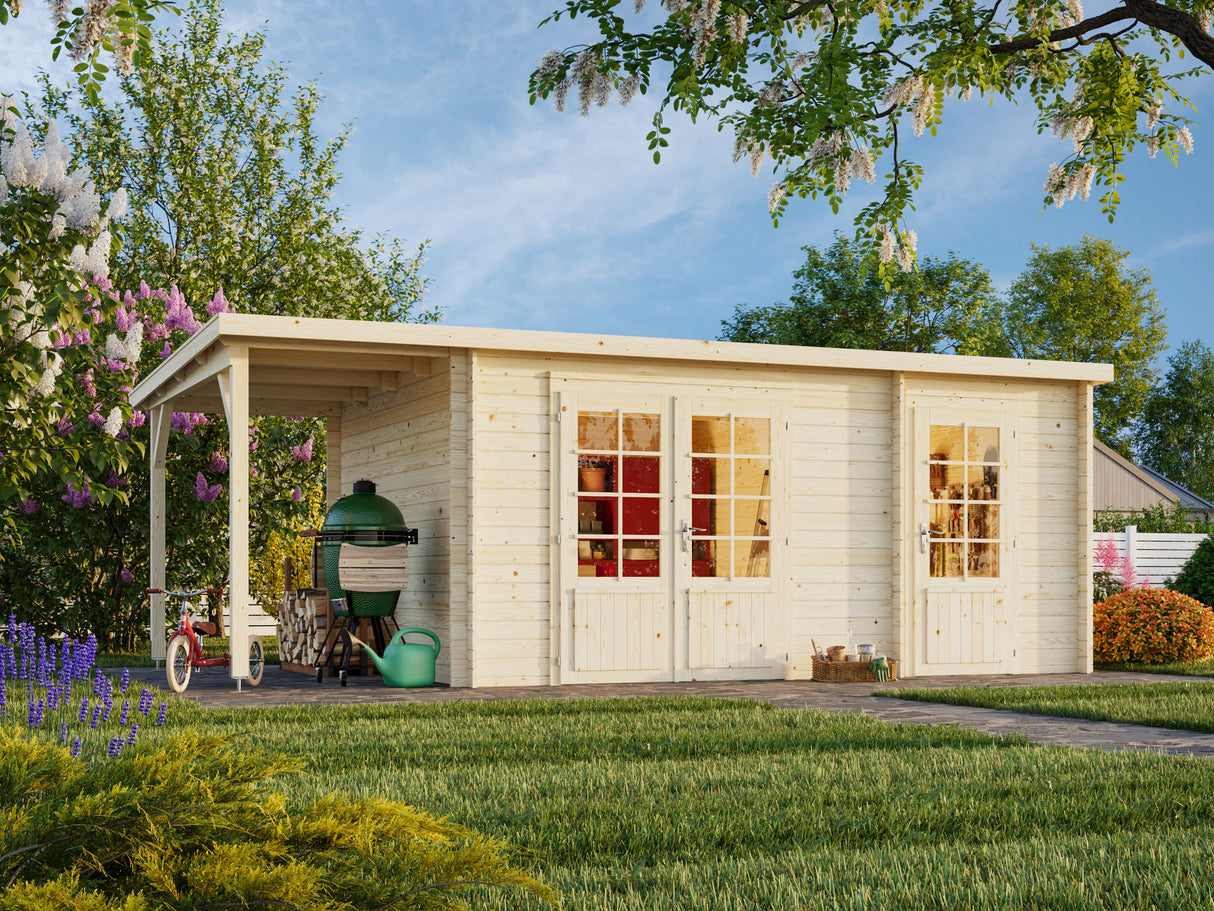Ella (6.1x3.2m | 13.1+3.9m2 | 28mm) Roof Summer House - Palmako UK