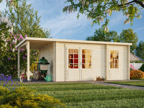 Ella (6.1x3.2m | 13.1+3.9m2 | 28mm) Roof Summer House - Palmako UK