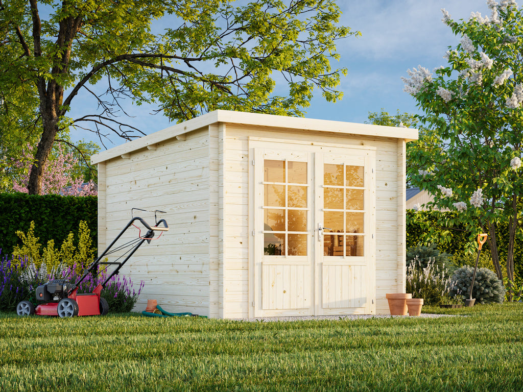 Ella (2.6x3.2m | 6.9m2 | 28mm) Small Pent Roof Summer House - Palmako UK
