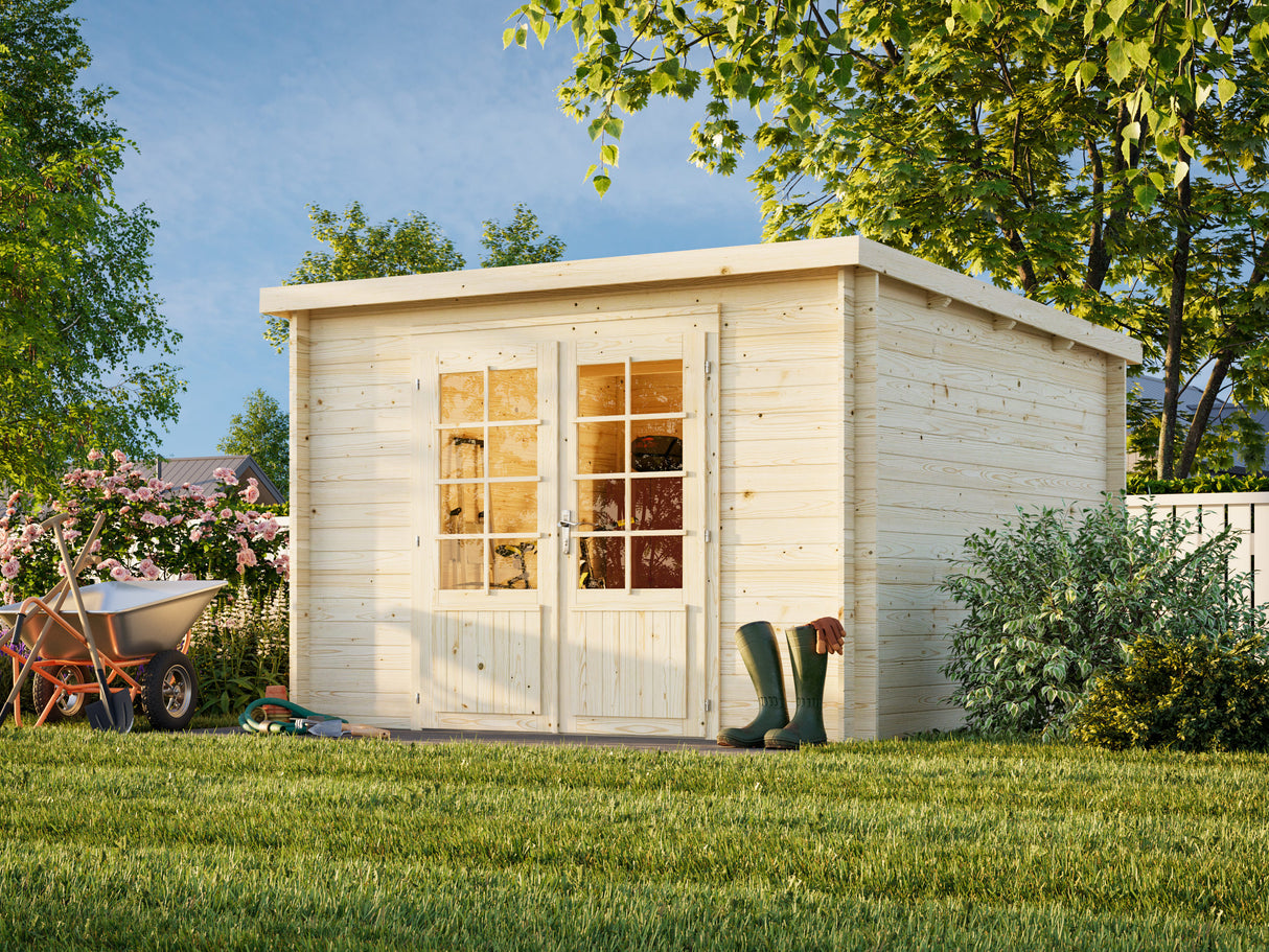 Ella (3.2x3.2m | 8.7m2 | 28mm) Pent Roof Garden House - Palmako UK
