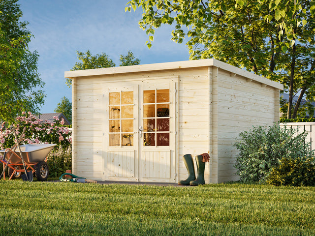 Ella (3.2x3.2m | 8.7m2 | 28mm) Pent Roof Garden House - Palmako UK