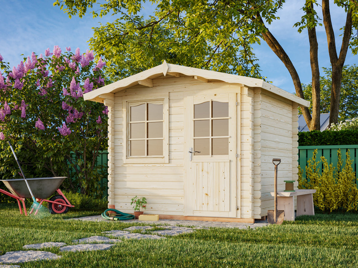 Emma S (2.6x2.2m | 4.6m2 | 28mm) Compact Alpine Style Garden Shed