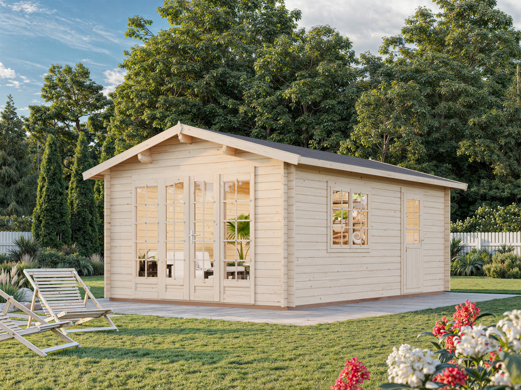 Irene M (3.8x5.7m | 19.0m2 | 44mm) Spacious Garden Log Cabin - Palmako UK
