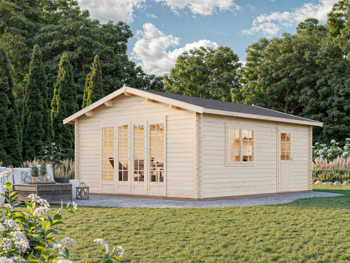 Irene L (4.7x5.7m | 23.9m2 | 44mm) Garden Log Cabin - Palmako UK