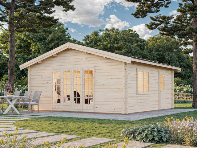 Irene XXL (5.6x5.6m | 27.7m2 | 70mm) Summer House Log Cabin - Palmako UK