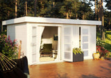 Lara L (4.5x3m | 12.7m2 | 28mm) 2-Room Contemporary Garden Room with Translucent Doors - Palmako UK