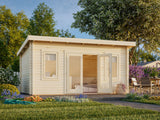 Lisa M (4.7x3.5m | 14.2m2 | 44mm) Modern Pent Garden Office (2024 Upgraded Model)
