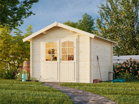 Lotta S (3x3m | 7.3m2 | 28mm) Garden Storage Log Cabin - Palmako UK