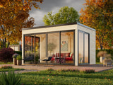 Serena 2 (4,2x3,2m|12,6m2|44mm ) Cubic Garden Log Cabin with Aluminium Doors and Windows(Double or Single Glazed)