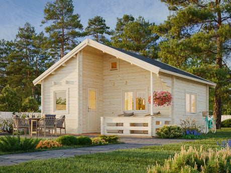 Emily (5.9x5.7m | 40.1+5.2m2 | 70mm) Log Cabin Holiday Chalet - Palmako UK