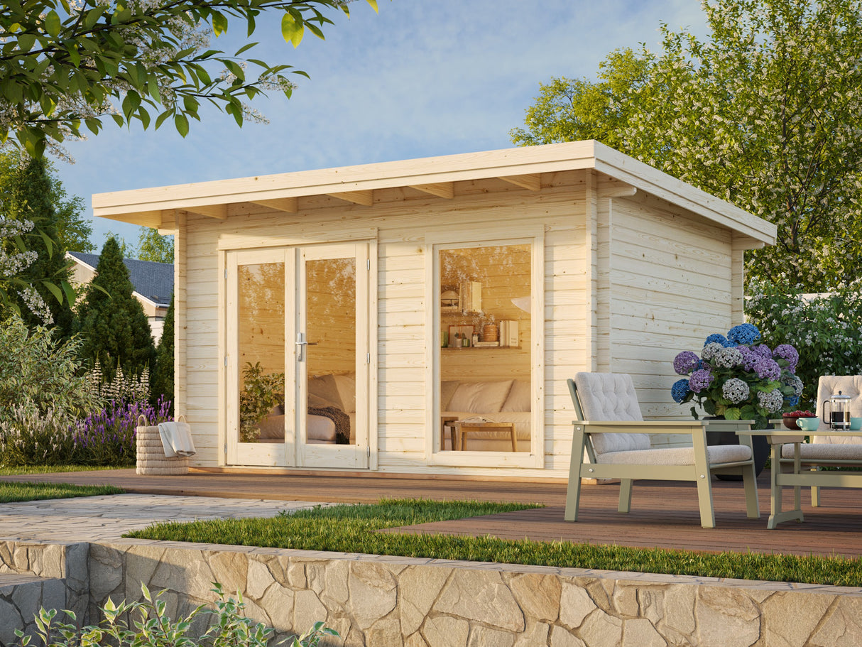 Heidi S (4.1x3m | 11.7m2 | 44mm) Modern Light Garden Room - Palmako UK