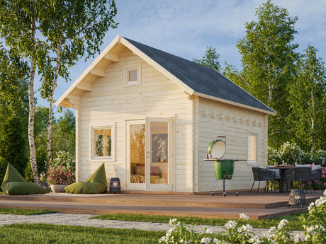 Kendra (4.2x5.2m | 18.4m2 | 70mm) Log House with Loft Space - Palmako UK
