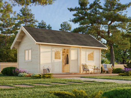 Sandra M (6.1x4.1m | 29.9m2 | 44mm) Three Room Traditional Holiday Log Cabin - Palmako UK