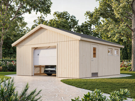 Andre M (5.6x5.8m | 28.5m2) Large Timber Garage with Sectional Door - Palmako UK