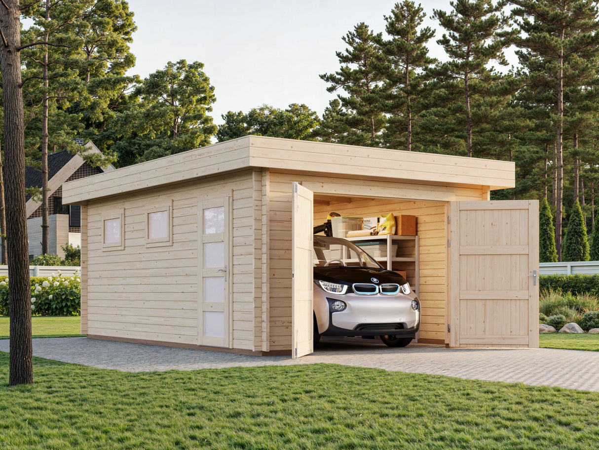 Rasmus (3.6x5.5m | 19.0m2 | 44mm) with Wooden Gate - Palmako UK