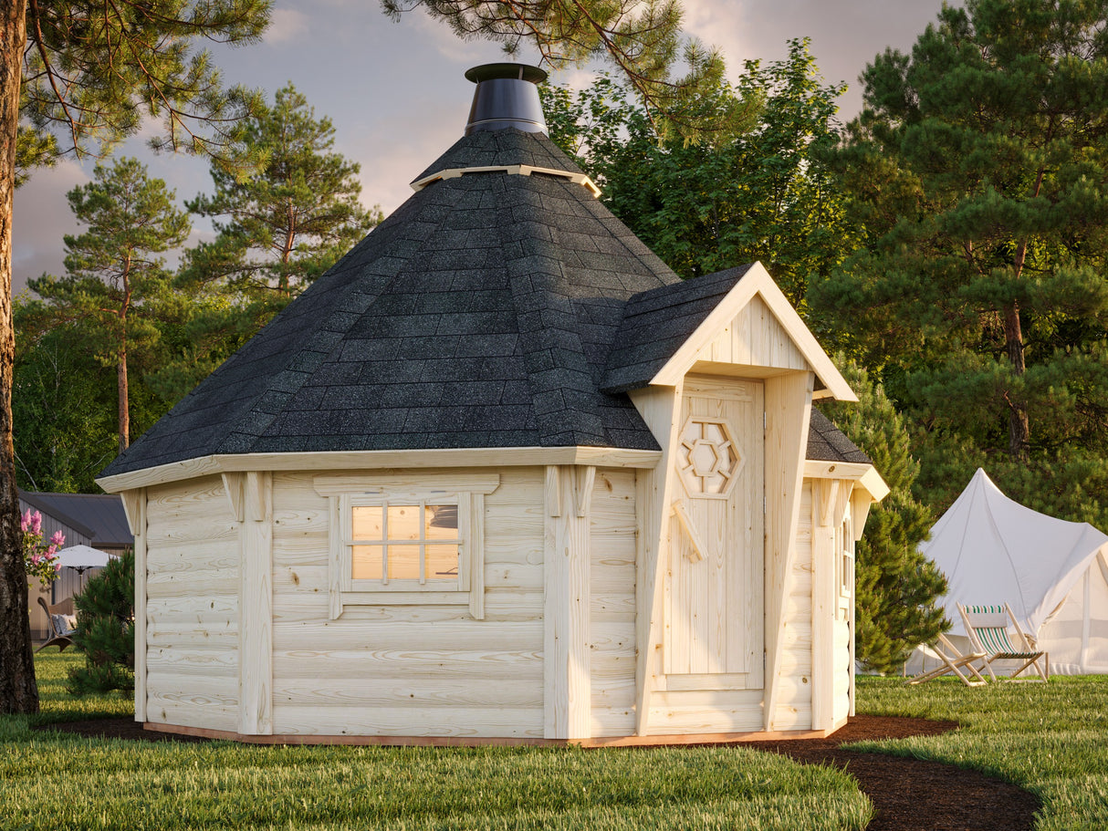 Eva M (11.4m2 | 44mm) Nordic Barbecue Hut - Palmako UK