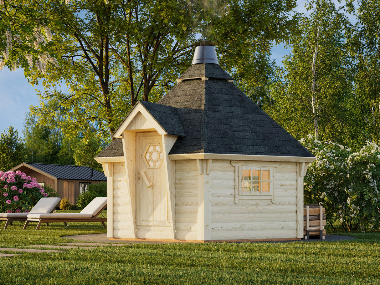 Eva S (8.7m2 | 44mm) Nordic Barbecue Hut - Palmako UK