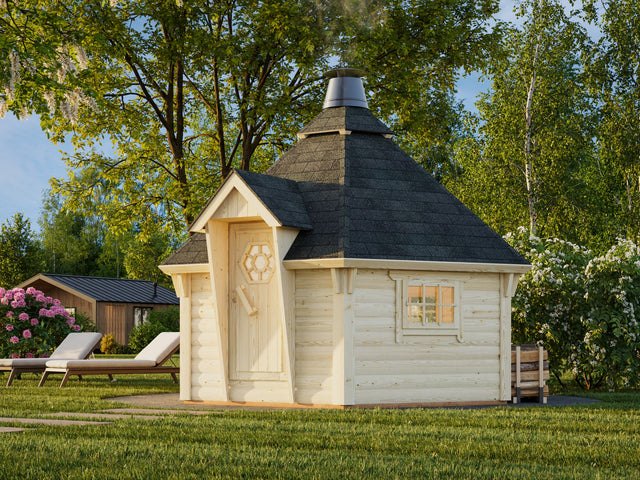 Eva S (8.7m2 | 44mm) Nordic Barbecue Hut - Palmako UK