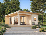 Cecilia XL(5,6x6,9m | 30m2 | 70mm) 4-Room Modern Log Cottage with Aluminium Doors and Windows - Palmako UK