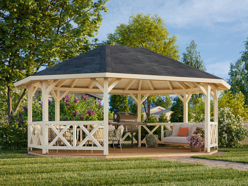 Betty L (4.7x6.2m | 25.0m2) Large Wooden Garden Gazebo - Palmako UK