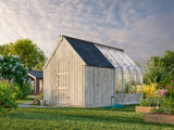 Emilia S+ (2,4x4,3m|5,4+4m2|18mm ) Compact Greenhouse with Shed - Pressure Treated - Palmako UK