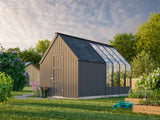 Emilia S+ (2,4x4,3m|5,4+4m2|18mm ) Compact Greenhouse with Shed - Factory Painted
