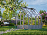 Emilia S (2.4x2.4m | 5.4m2 | 18mm) Compact Premium Greenhouse (Painted Grey or Pressure Treated)
