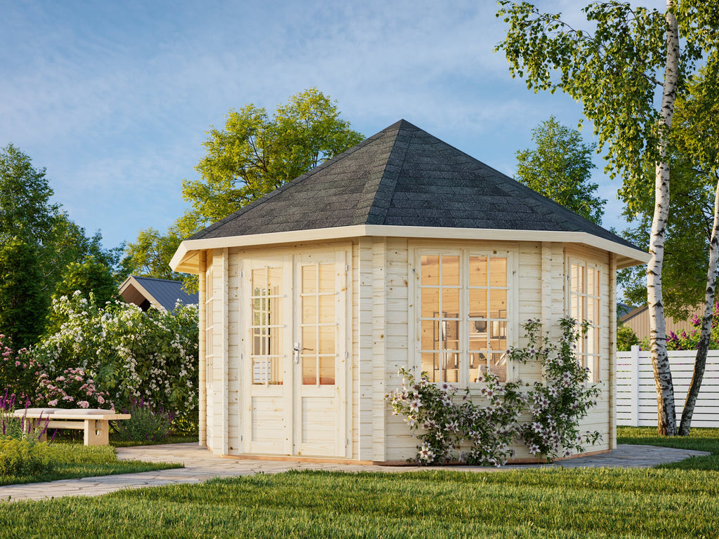 Hanna (4.2m diameter | 14.1m2 | 44mm) Octagonal Summer House Pavilion - Palmako UK