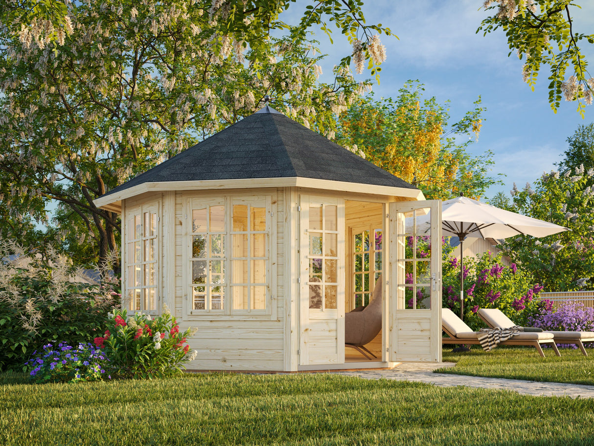 Veronica 7 (3.4x4.1m | 9.2m2 | 34mm) Octagonal Garden Pavilion - Palmako UK