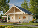 Leila 2 (6,2x5m | 20,0+10,4 m2 | 70 mm) Log Sauna House with Mezzanine Sleeping Loft