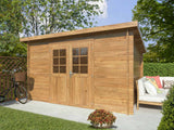 Alice M (3.6x3m | 9.0m2 | 28mm) Pressure Treated Garden Shed with Double Doors - Palmako UK
