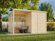 Leif L (3.7x1.7m | 3.0+2.9m2) Practical Garden Shed - Palmako UK