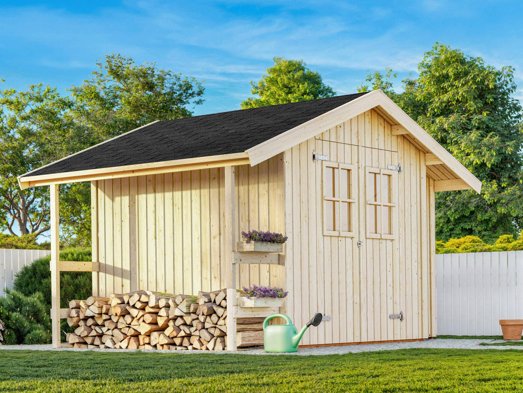 Marcus (2.3x2.4m | 6.5m2) Garden Shed With Log Store - Palmako UK