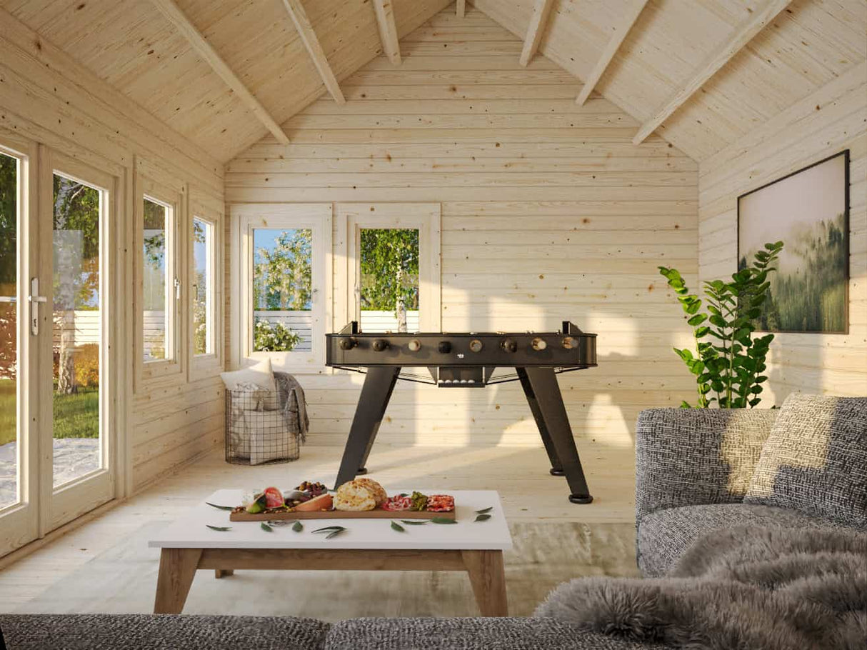 Claudia XL (5.5x4m | 19.4m2 | 44mm) Clockhouse Log Cabin