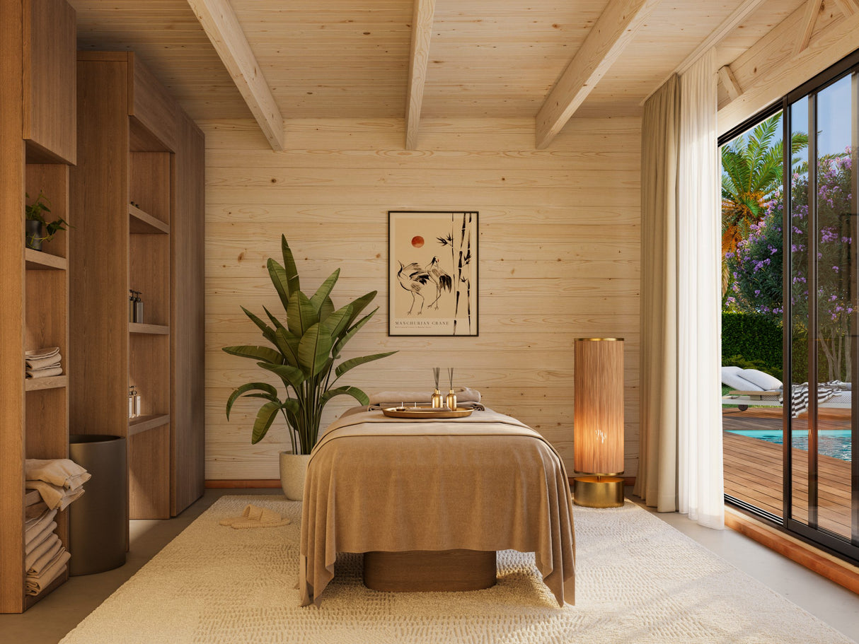 Lydia L (4.5x3.5m | 14.4m2 | 28mm) Summer House with Sliding Doors - Palmako UK