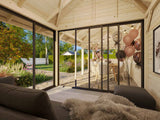 Bianca 215/515 (9x3m | 24.9m2) Glass Garden Room With Sliding Doors (Double Glazing Available) - Palmako UK