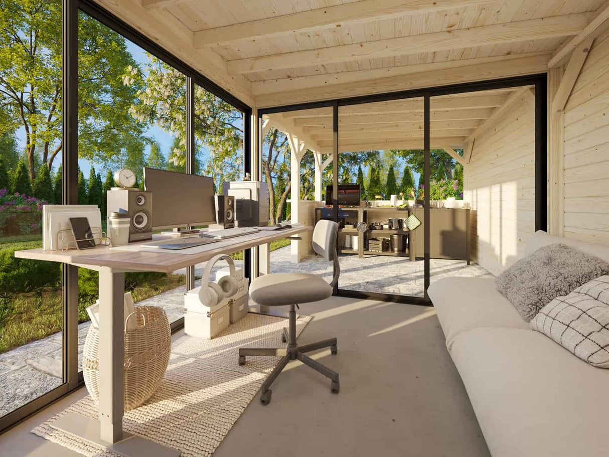 Lenna 407/707 (6x3m | 16.6m2) Glass Garden Room With Sliding Doors (Double Glazing Available)