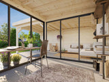 Lenna 412/712 (6x6m | 24.9m2) Glass Garden Room With Sliding Doors (Double Glazing Available) - Palmako UK