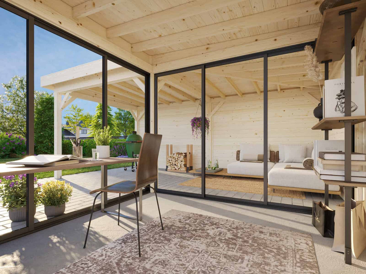 Lenna 412/712 (6x6m | 24.9m2) Glass Garden Room With Sliding Doors (Double Glazing Available)