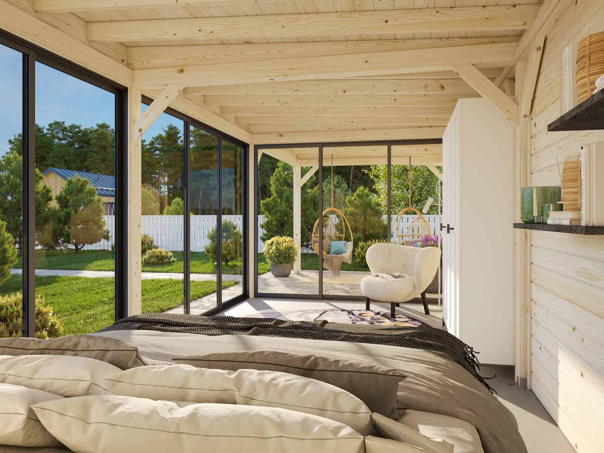 Lenna 417/717 (9x3m | 24.9m2) Glass Garden Room With Sliding Doors (Double Glazing Available)