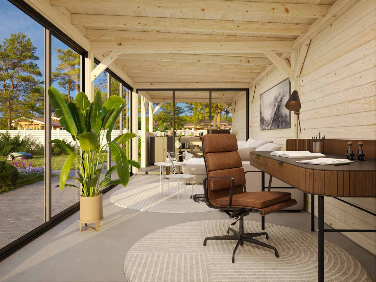 Lenna 419/719 (9x3m | 24.9m2) Glass Garden Room With Sliding Doors (Double Glazing Available)