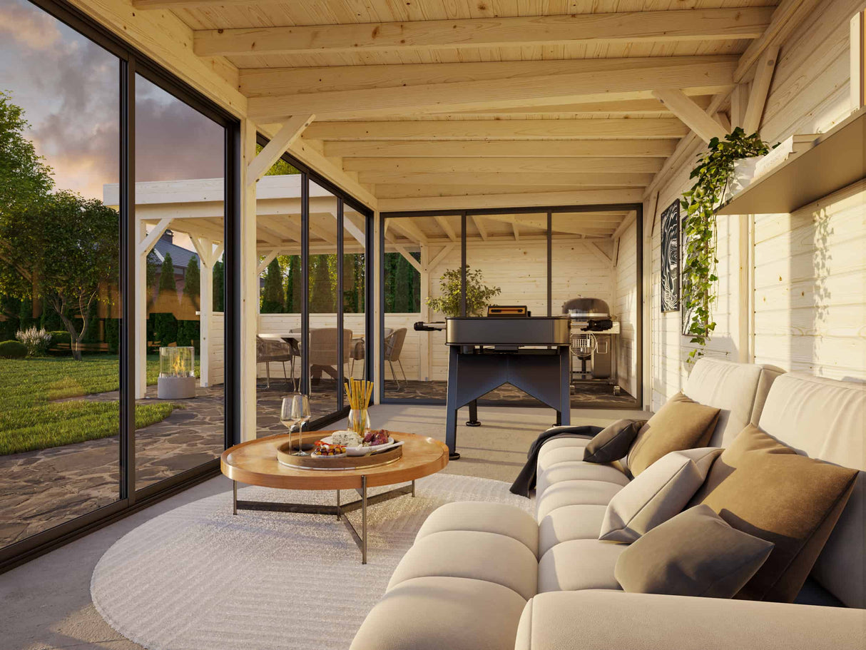 Lenna 421/721 (9x6m | 33.2m2) Glass Garden Room With Sliding Doors (Double Glazing Available)