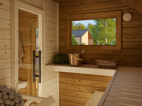 ANETTE Thermo (3,28x2,7m|3m2|42mm) Thermowood Oval Sauna