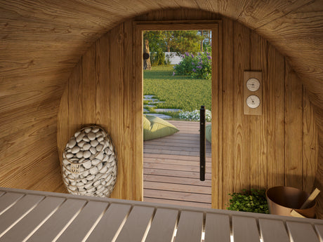 ANITA Thermo S (2x1,6m|0,9m2|42mm) Thermowood Barrel Sauna