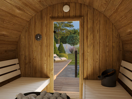 ANITA Thermo M (2,2x2,5m|1,3m2|42mm) Thermowood Barrel Sauna